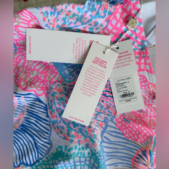 Lilly Pulitzer one piece bathing suit in pink, blue and white - Picture 7 of 8